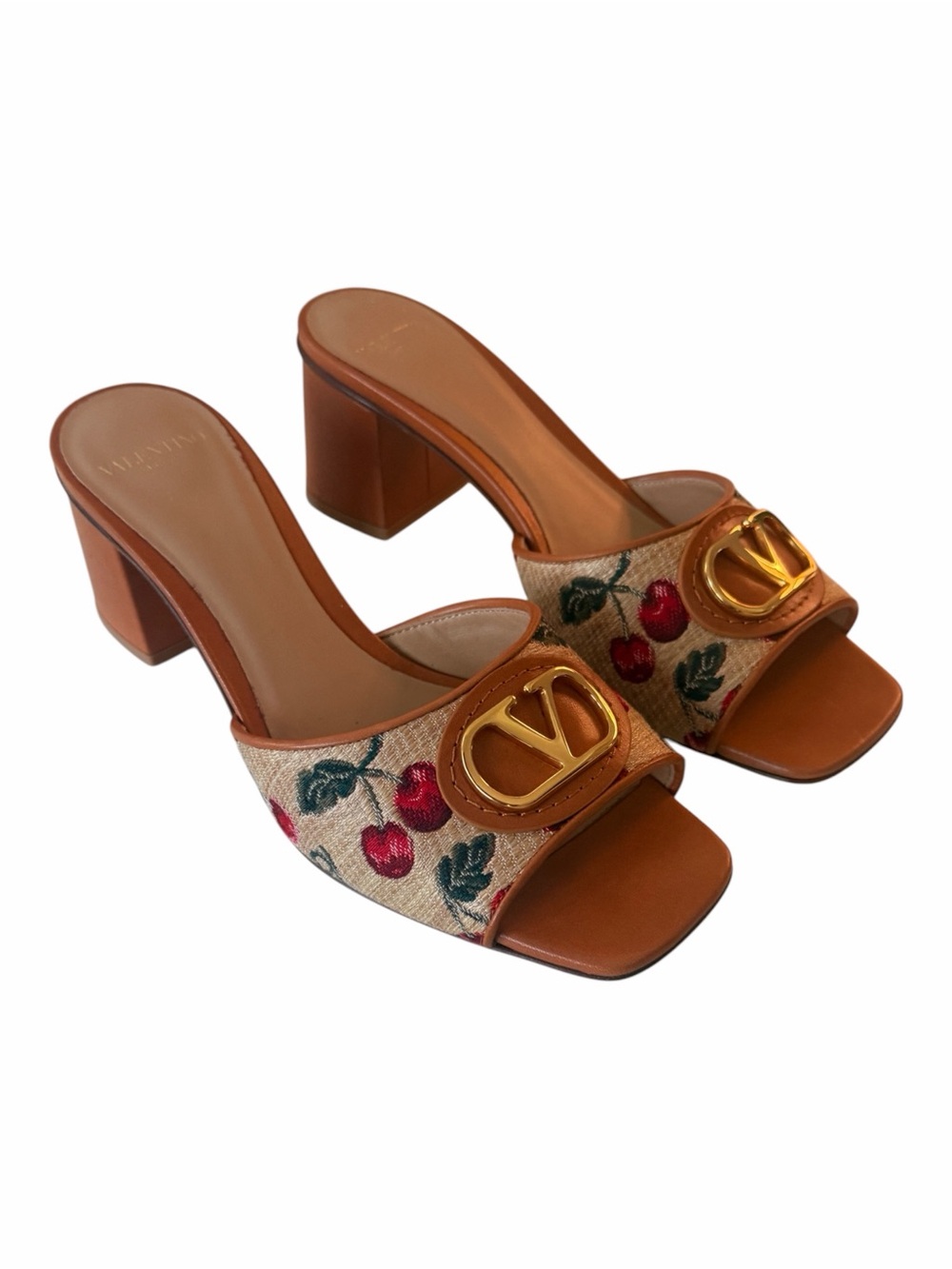 Valentino Garavani VLogo Cherryfic 60mm Slide Sandals EU 38 NIB MSRP $950
